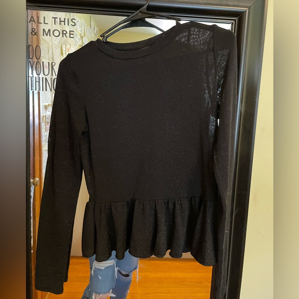 Divided Sparkly Peplum Blouse